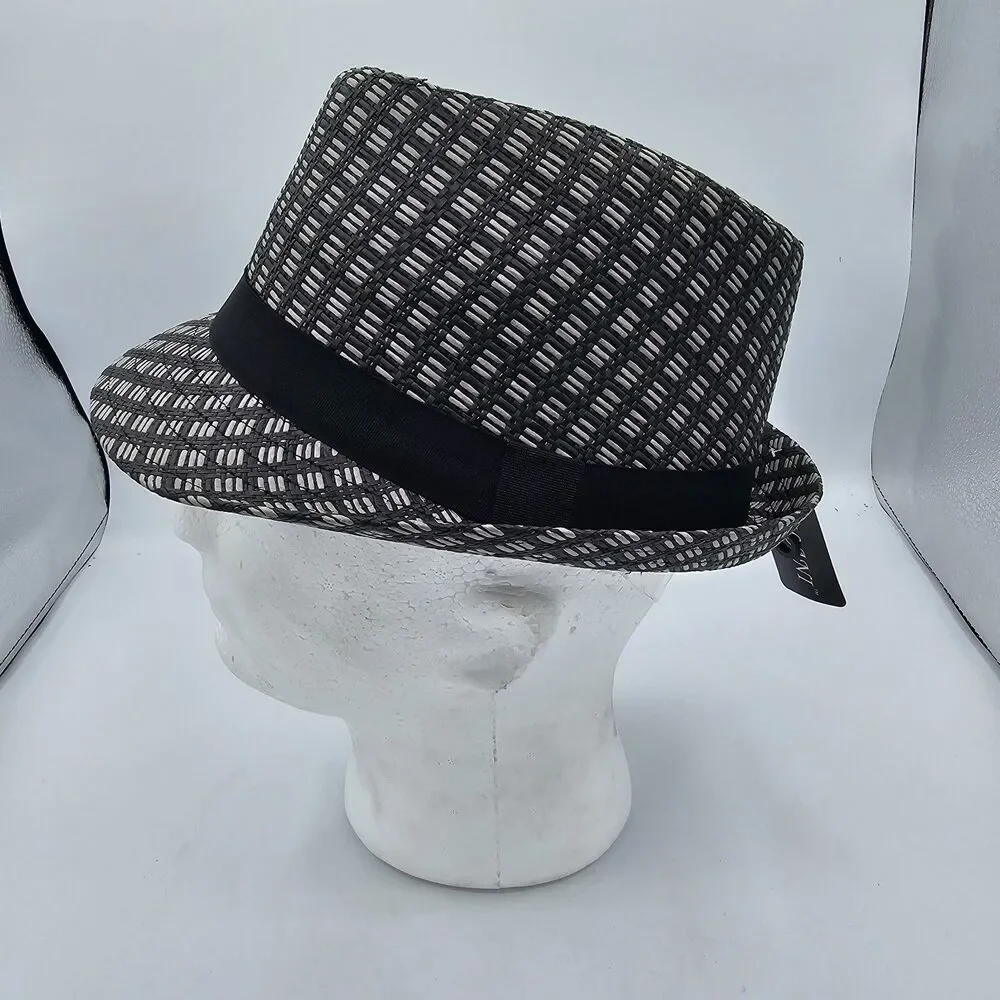 Men’s Milani Hat Designed in Italy 100% Straw Hat Size s/m Black/grey - Picture 2 of 6